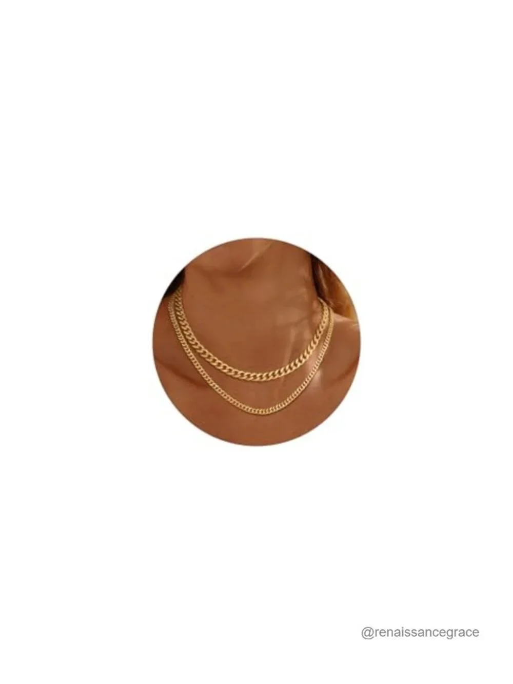14K Gold Plated Cuban Link Chain Necklace Set for Women Layered Chunky 2 Piece
